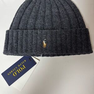 Polo by Ralph Lauren Charcoal Ribbed Beanie